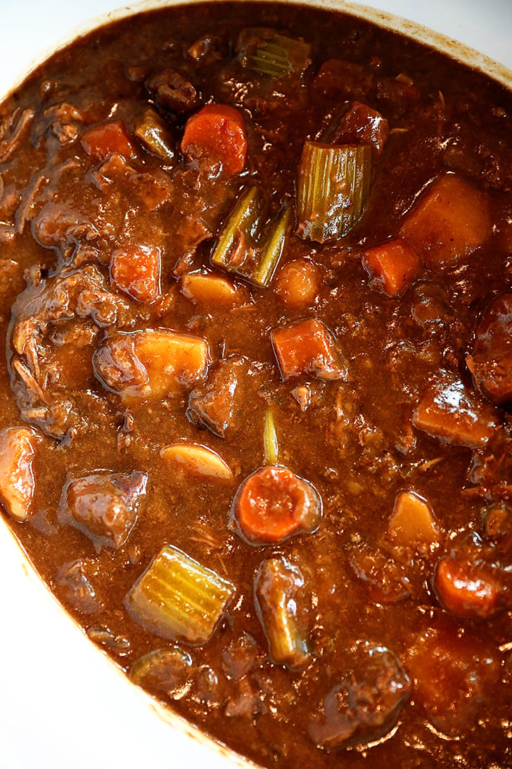 Slow Cooker Beef Stew in crock pot.