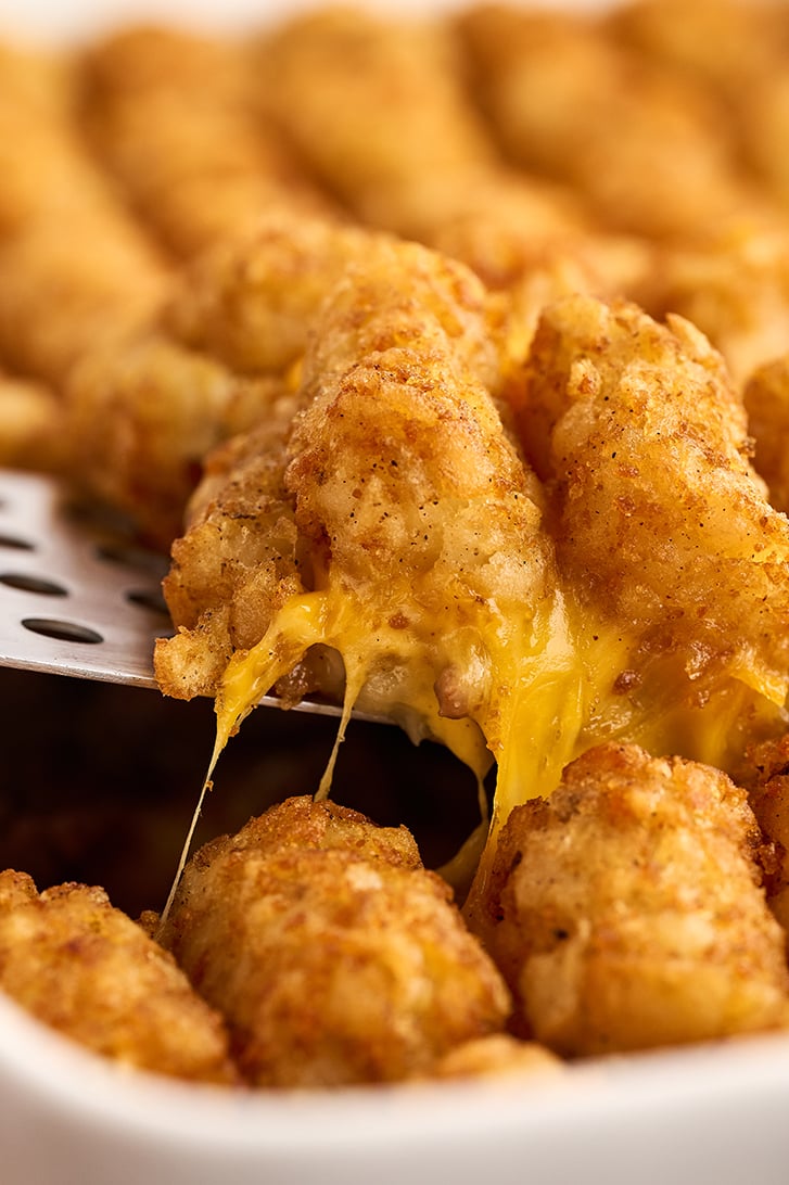 Spatula of Tater Tot Casserole.