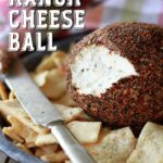 Peppery Ranch Cheese Ball with pita chips