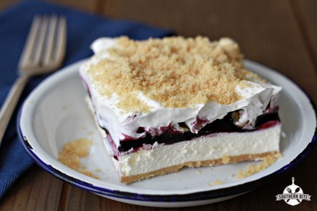 This recipe for Blueberry Yum Yum is the perfect creamy layered dessert for summer! 