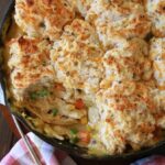 Scoop of Cheesy Biscuit Topped Chicken Pot Pie