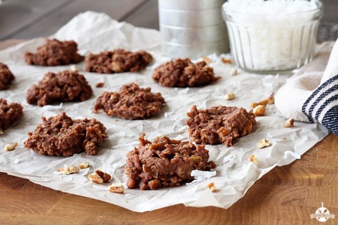 Loaded- No-Bake Cookies on parchment paper