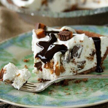 Slice of Amaretto Peanut Butter Cup Pie