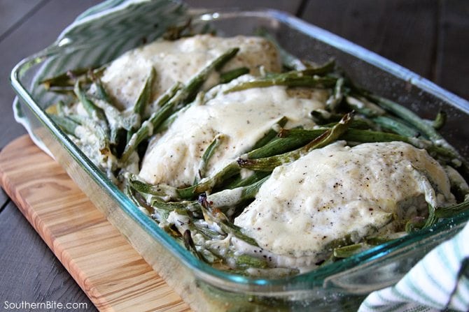 This Roasted Garlic Ranch Chicken Bake is a quick and easy way to get a complete meal on the table!  
