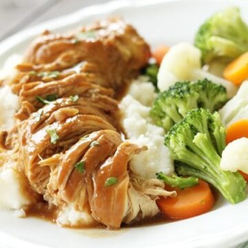 This Slow Cooker Chicken and Gravy couldn't get any easier and it's SO good!