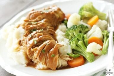 This Slow Cooker Chicken and Gravy couldn't get any easier and it's SO good!
