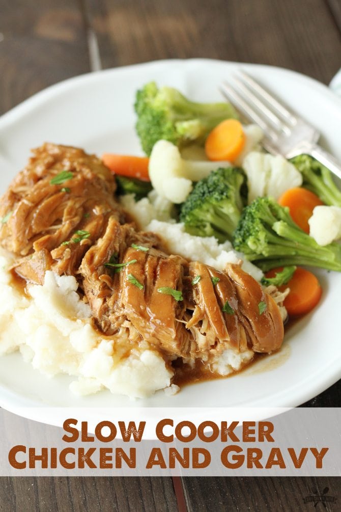 This Slow Cooker Chicken and Gravy couldn't get any easier and it's SO good!
