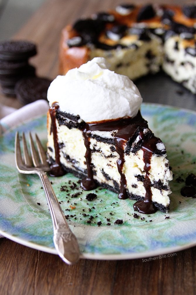 This is seriously the Easiest Oreo Cheesecake recipe ever. No water bath, just cheesecake deliciousness! 