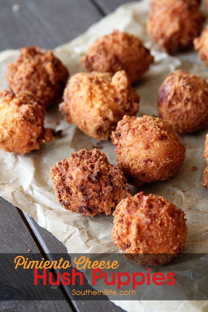 These Pimiento Cheese Hush Puppies need to be on your MUST MAKE list! The tangy pimiento and gooey cheese take the ordinary to extraordinary! 