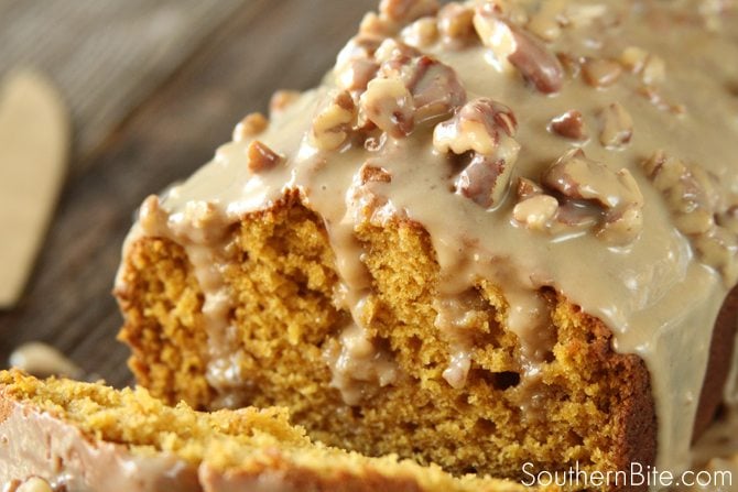 The Praline Sauce on this Praline Pumpkin Bread is what puts it over the top! 