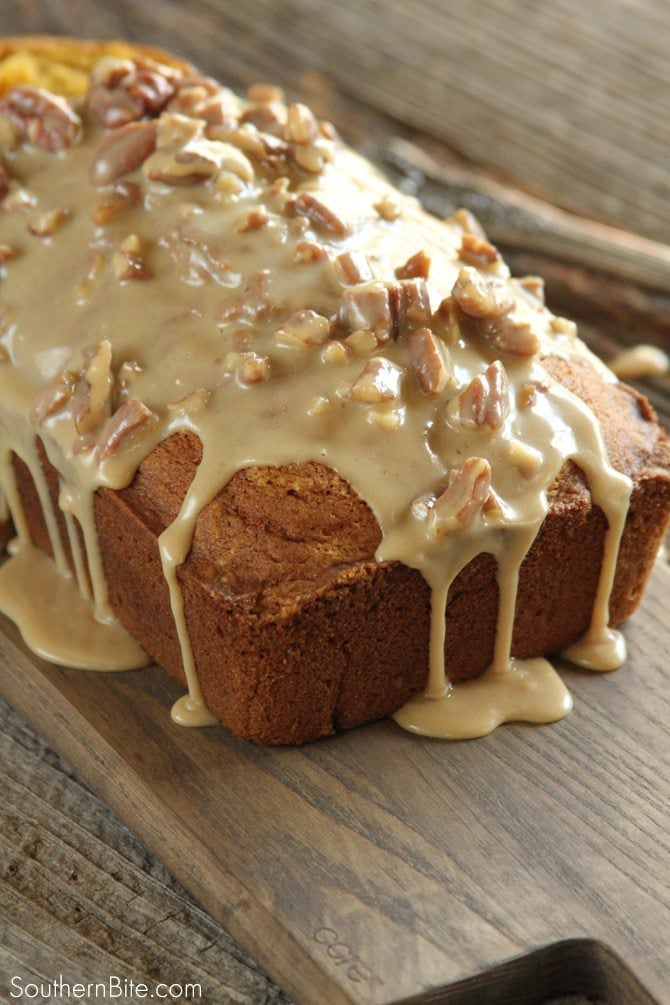 The Praline Sauce on this Praline Pumpkin Bread is what puts it over the top! 