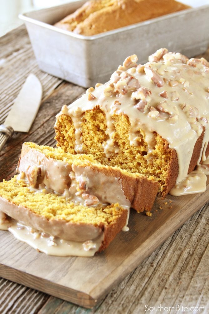 The Praline Sauce on this Praline Pumpkin Bread is what puts it over the top! 