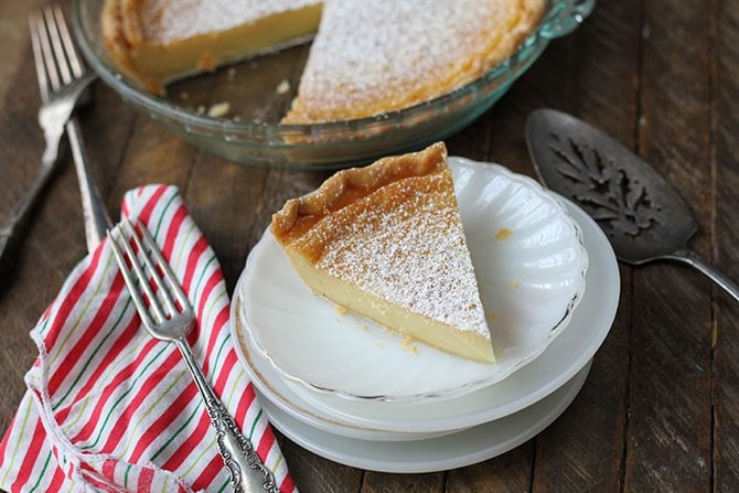 This Eggnog Chess Pie is a holiday version of the classic recipe. Your family will love it! 