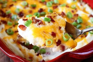 This Shortcut Loaded Mashed Potato Casserole will be an instant hit with your family!