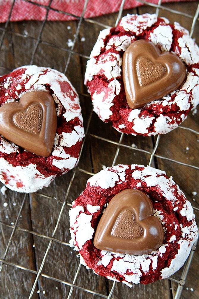 With only 4 ingredients, these Red Velvet Cake Mix Cookies are easier than you think. They're pillowy perfection! 