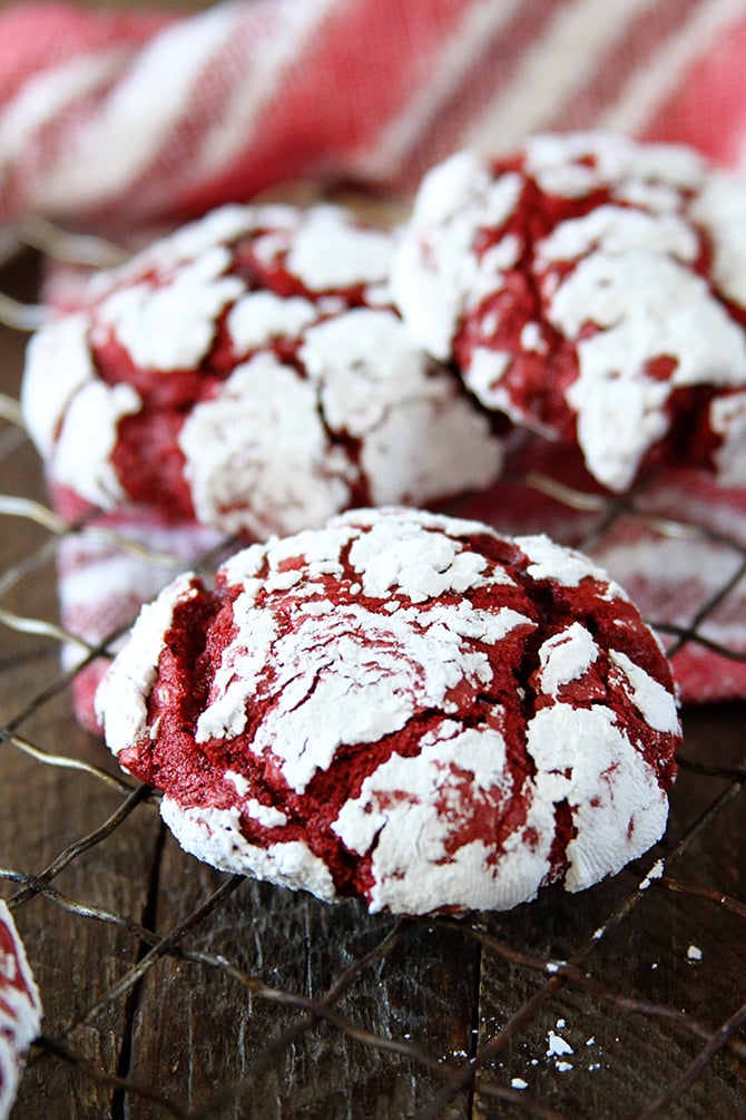 With only 4 ingredients, these Red Velvet Cake Mix Cookies are easier than you think. They're pillowy perfection! 