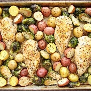Sheet Pan Lemon Chicken Ready to Serve.