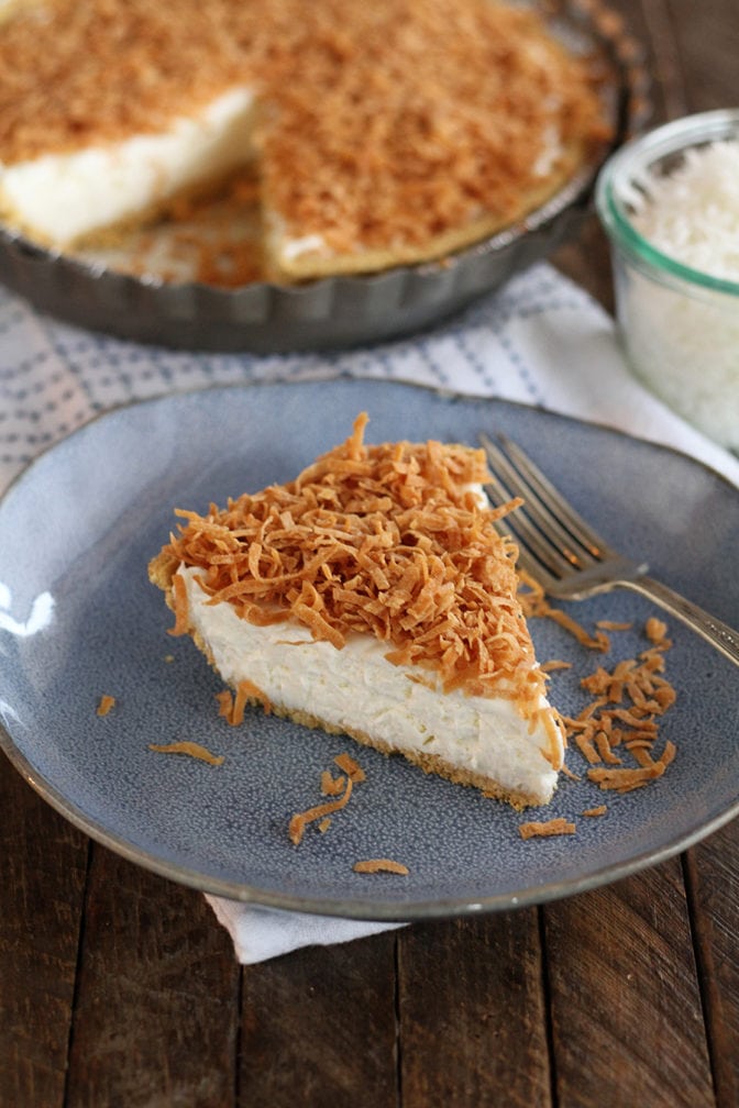 Slice of Coconut with Pie with toasted coconut on top