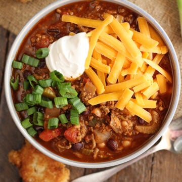 Bloody Mary Chili in serving bowl