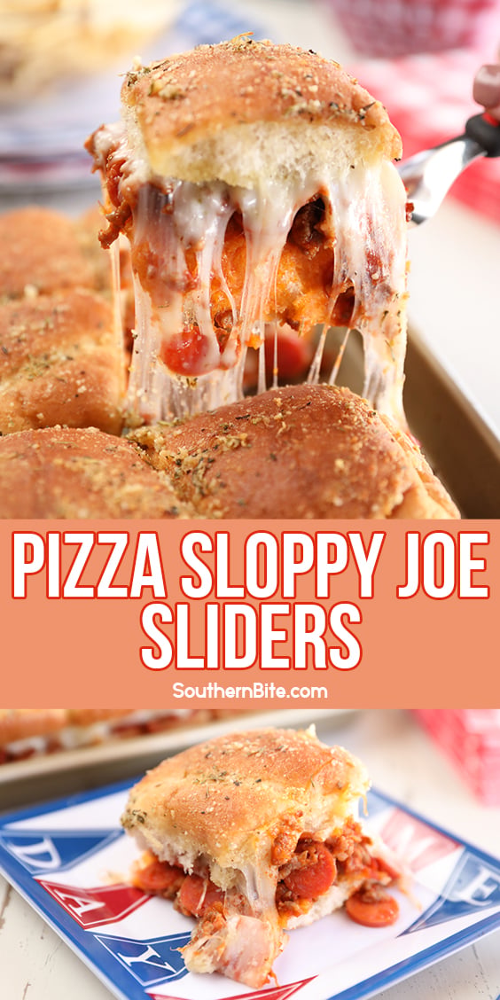 Easy Pizza Sloppy Joe Sliders - image for Pinterest