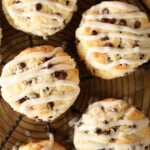 Cooling rack with Chocolate Chip Biscuits