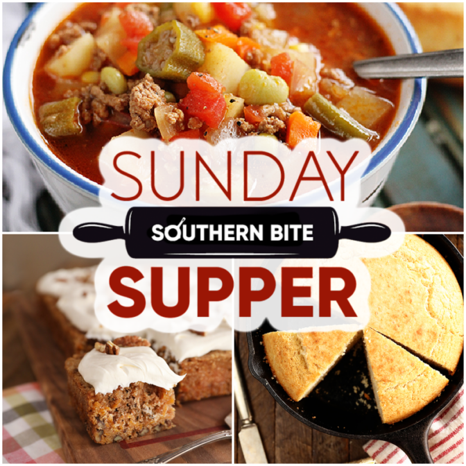 Collage of images for Sunday Supper recipes