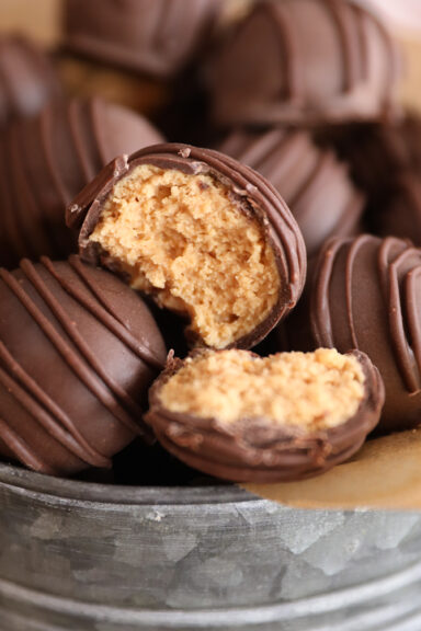 Close up of Peanut Butter Balls