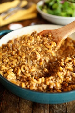 Scoop of Homemade Hamburger Helper.