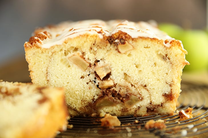 Cross Section view of Apple Fritter Bread.