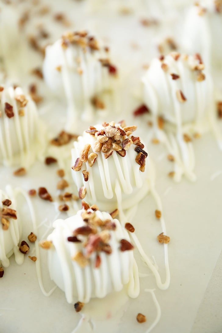 Red Velvet Cake Truffles on wax paper.