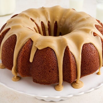 Whole Caramel Pound Cake with caramel icing.