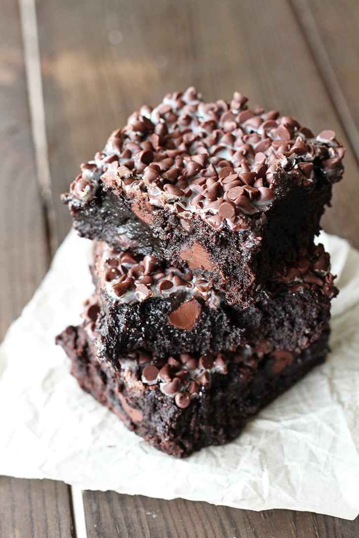 Stack of brownies.
