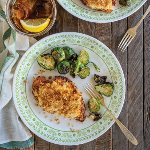 Breaded Chicken and Brussels Sprouts